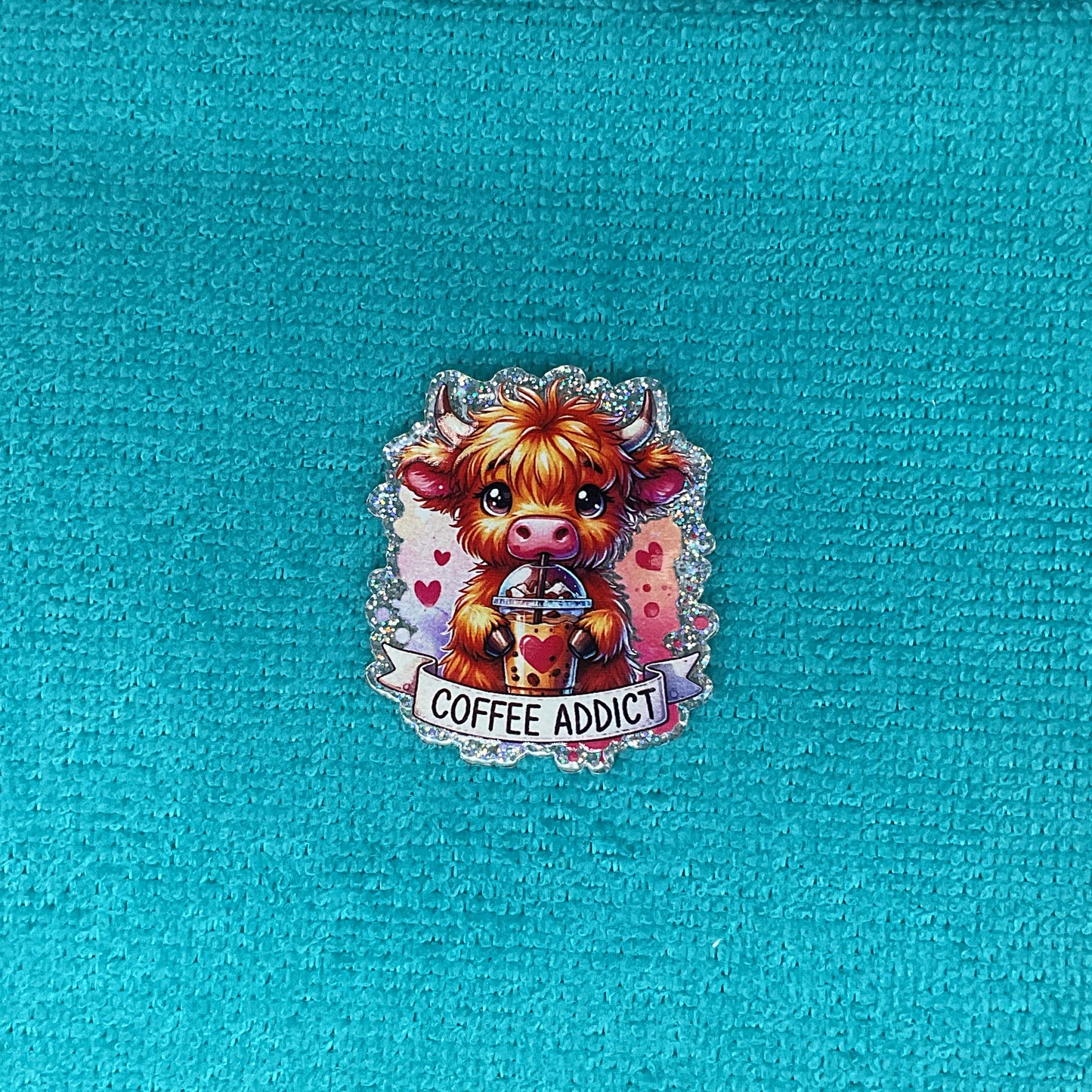 Coffee Addict Highland Cow Acrylic